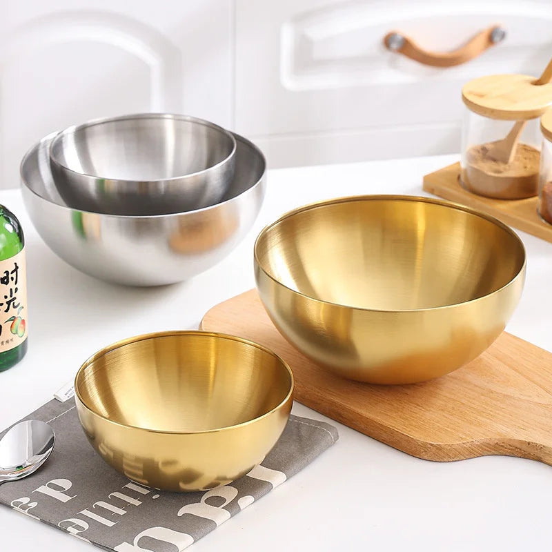 DecorBites™ Stainless Steel Mixing Bowls Set for Soup Salad Noodle Ramen Rice