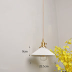 Japanese Ceramic Pendant Light With Polished Copper Finish