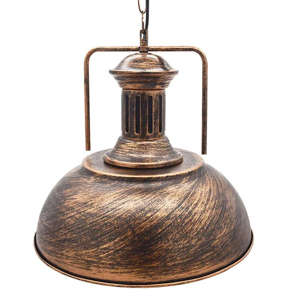 Vintage Black Metal Dome Pendant Light