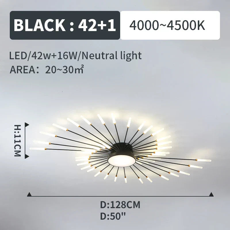 مصابيح DecorBites™ LED Fireworks المتدلية - إضاءة ثريا عصرية لغرفة المعيشة وغرفة النوم