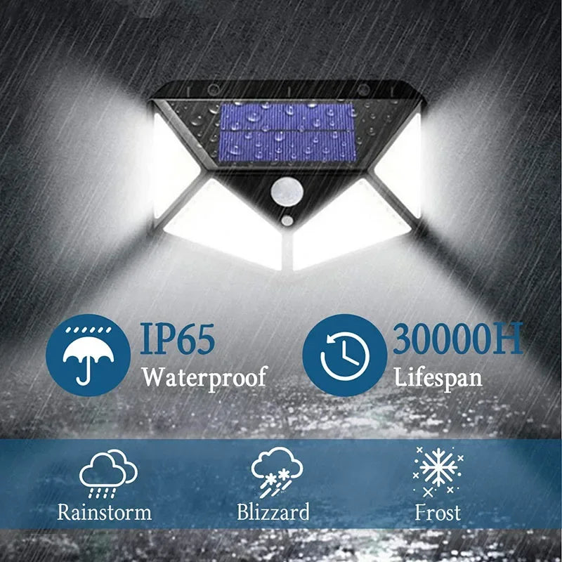 DecorBites™ 100LED Solar Powered Outdoor Wall Lamp with PIR Motion Sensor