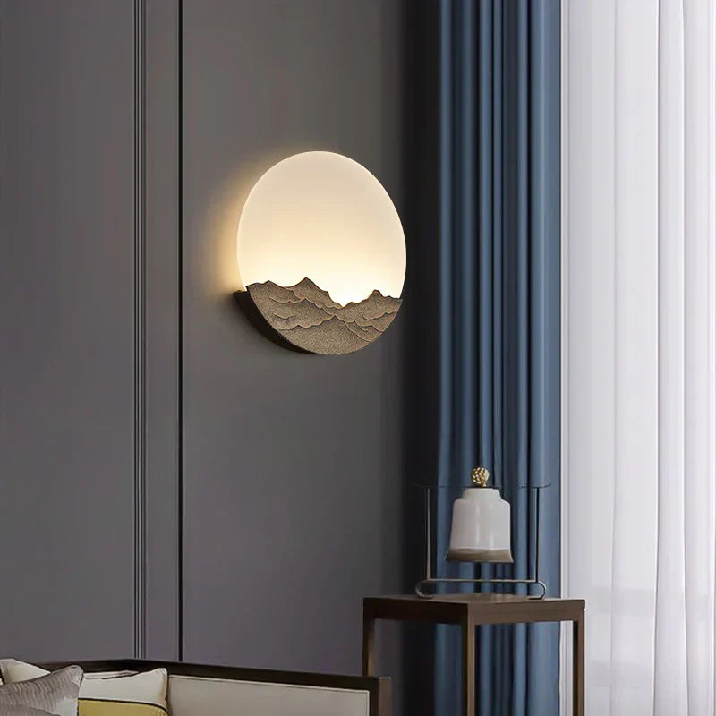 DecorBites™ مصباح LED جداري: غرفة معيشة على الطراز الصيني، ضوء دائري بجانب السرير، للممرات والسلالم والفنادق وغرف الشاي