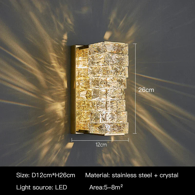 DecorBites™ Crystal Wall Sconce: High-Quality LED Wall Lamp for Bedroom, Living Room Decor