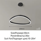 Modern White LED Ring Pendant Chandelier
