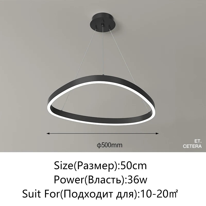 Modern White LED Ring Pendant Chandelier