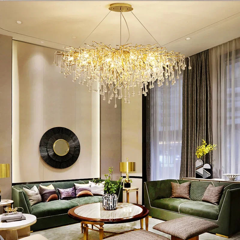 DecorBites™ Crystal Drop Chandelier for Dining Living Room Bedroom Luxury Decor