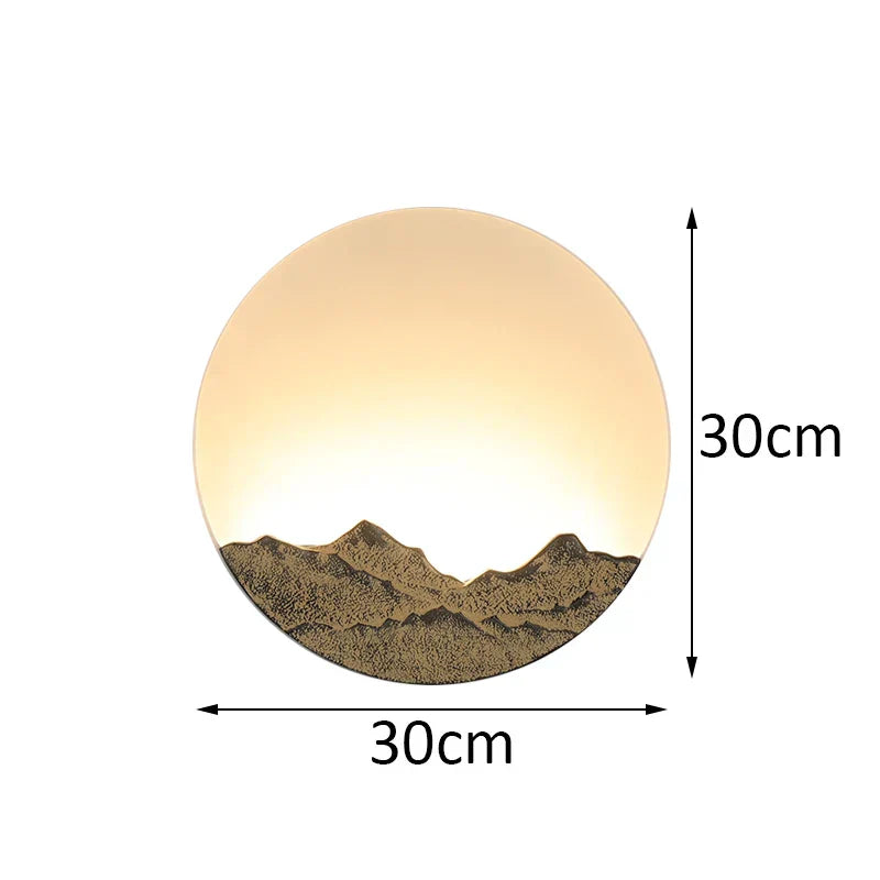 DecorBites™ مصباح LED جداري: غرفة معيشة على الطراز الصيني، ضوء دائري بجانب السرير، للممرات والسلالم والفنادق وغرف الشاي