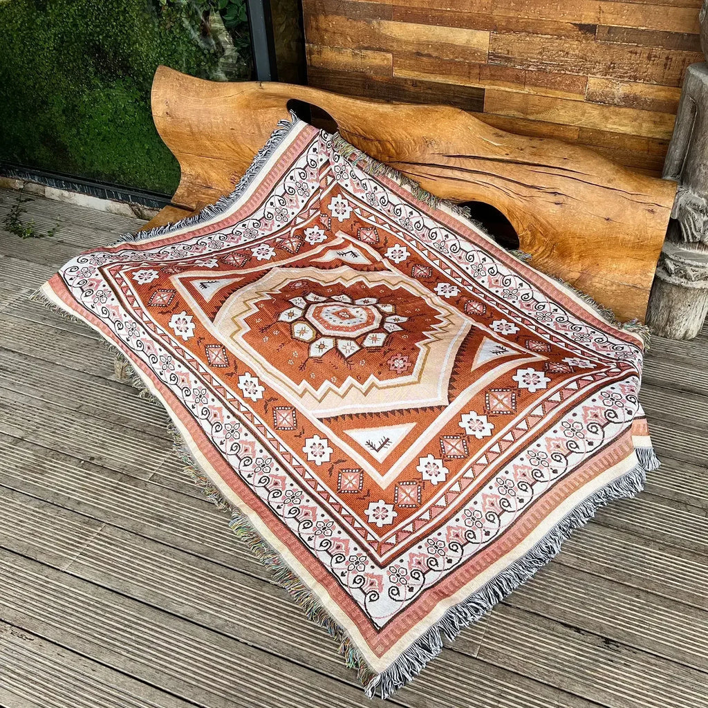 DecorBites™ Cozy Nordic Camping Blanket and Sofa Cover – Boho Outdoor Line Blanket for Home and Hotel Decor
