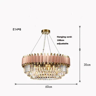 DecorBites™ Art Deco Black Golden Crystal Chandelier for Foyer