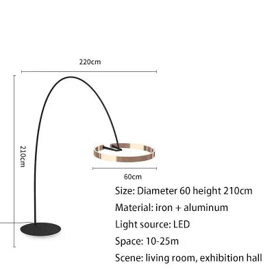 DecorBites™ Grote Dimbare Gouden Koperen Zwarte LED Vloerlamp voor Woonkamer en Hotel