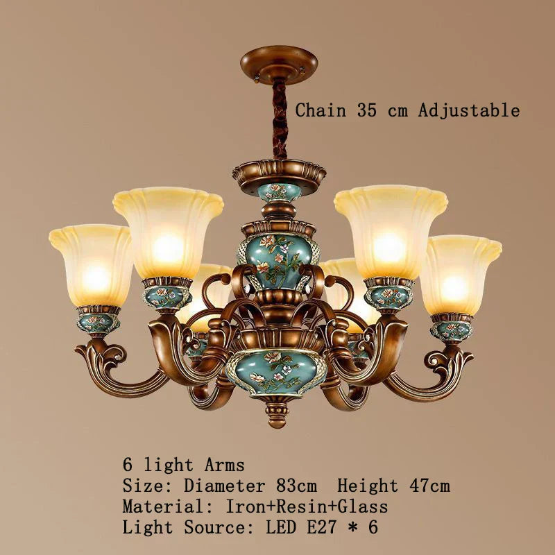 ثريا DecorBites™ الكلاسيكية من الراتنج لإنارة فاخرة لغرفة المعيشة وغرفة الطعام وغرفة النوم