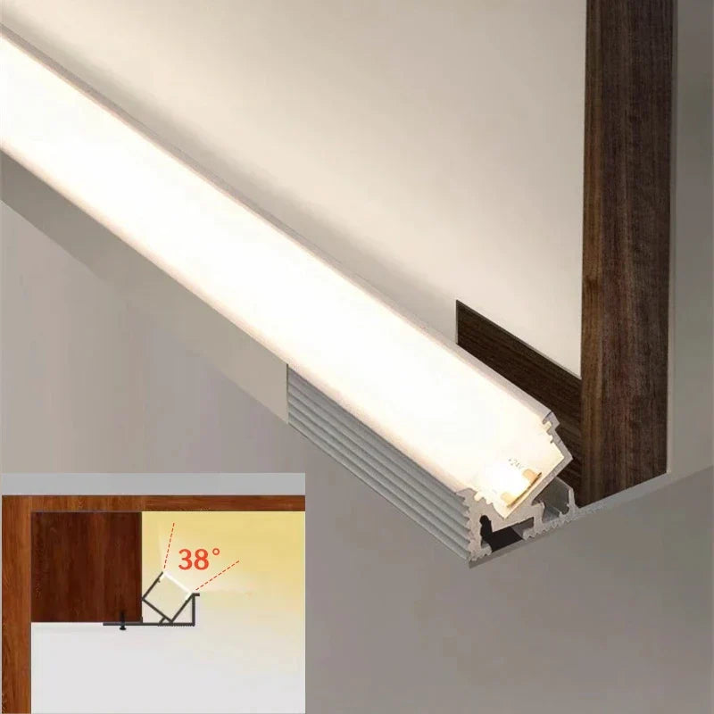 DecorBites™ قناة LED ألومنيوم مدمجة بخط خصر لإضاءة الزوايا الخلفية