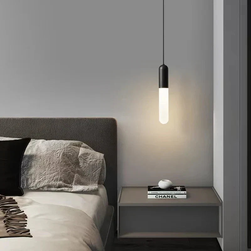 DecorBites™ Gold LED Pendant Lamp for Bedroom & Kitchen Lighting - Long Cable Suspended Fixture