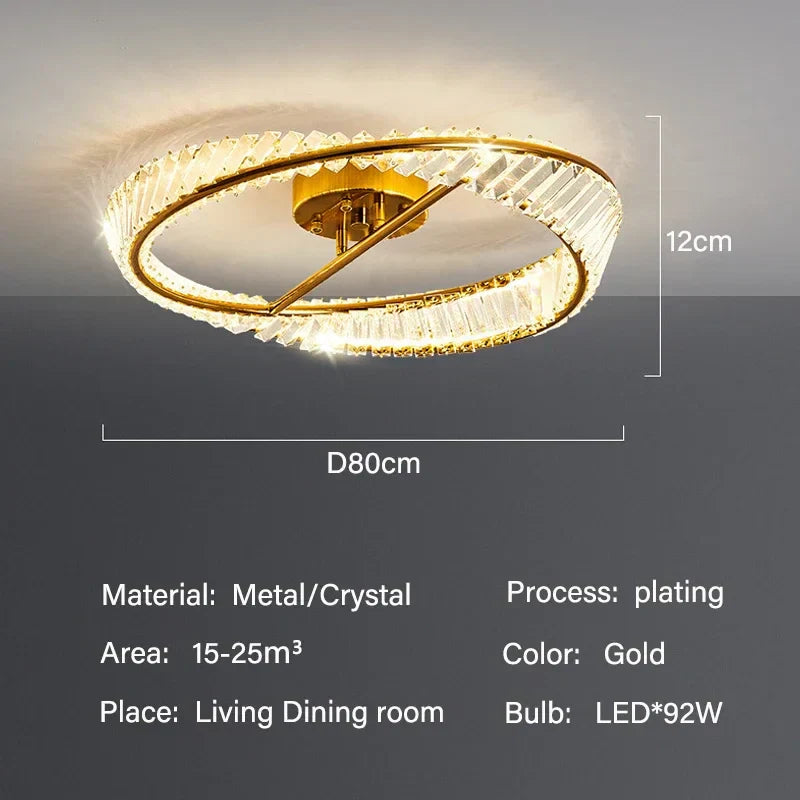 DecorBites™ Crystal LED Ceiling Lights: Modern Luxury Kitchen Dining Room Lighting