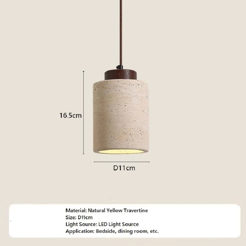 Japanese style Chandelier High Quality Stone Pendant Light Travertine Suspension Ceiling LED Hanging Lamp Kithcen Island Living