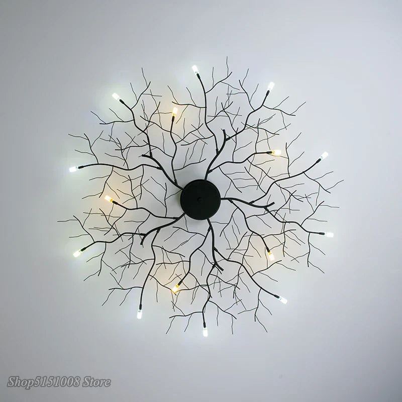 DecorBites™ Country Branch Iron Ceiling Light: American Style Living Room Decor Fixture
