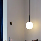 Minimalist Acrylic Globe Pendant Light In Black Or Gold