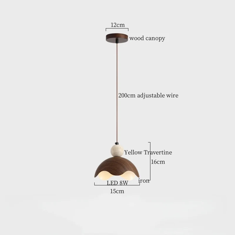 مصابيح إضاءة متدلية من الحجر الياباني DecorBites™ LED - حجر ترافرتين أصفر وWabi Sabi