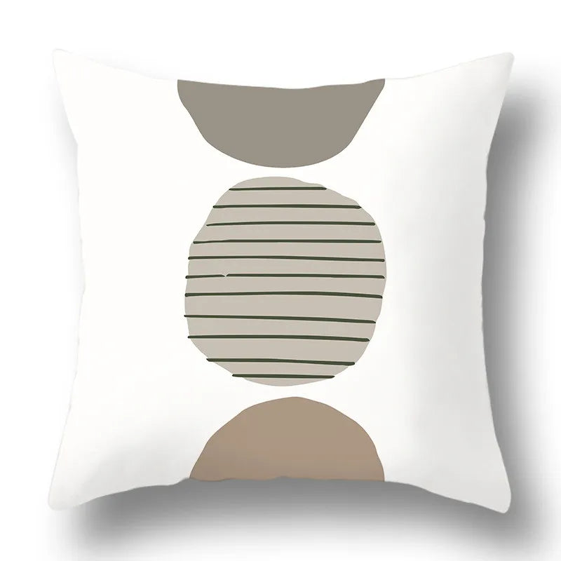 DecorBites™ Green Plants Geometric Print Pillow Cover - Home Sofa Cushion Cover