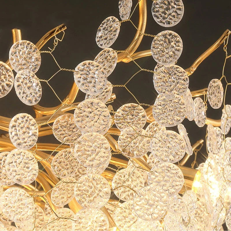 DecorBites™ Gold Tree Branch Chandelier: Elegant European Style Pendant Light for Home Decor