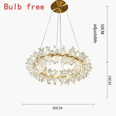 DecorBites™ Crystal LED Chandelier for Home Decor – Modern Hanging Lamp