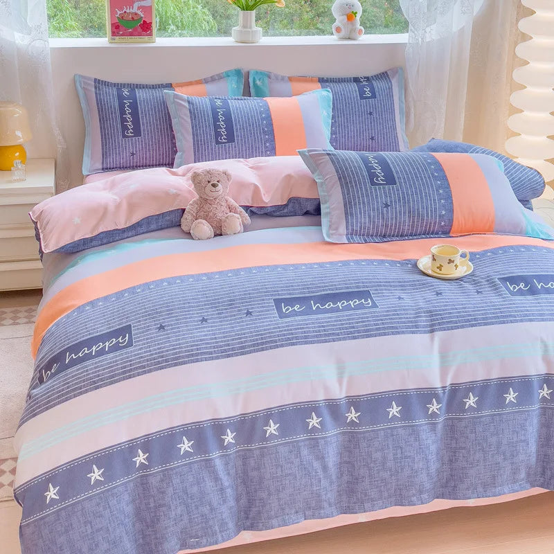 DecorBites™ Cotton Printed Bedding Set: Thick & Cozy Single Bedclothes for Adults & Kids