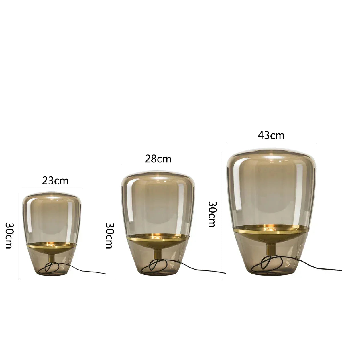 DecorBites™ Glass Table Lamps Indoor Bedside Lamp for Living Room LED Lighting