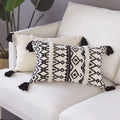 DecorBites™ Geometric Tufted Cotton Woven Cushion Cover 45x45cm for Home Sofa Bed Decor