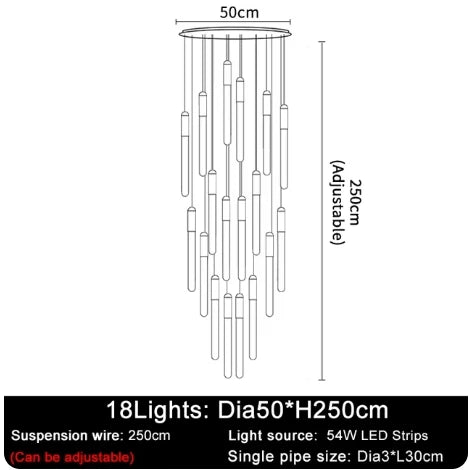 DecorBites™ ثريا LED: مصباح سقف متدلي عصري للدرج والمطبخ لتزيين المنزل