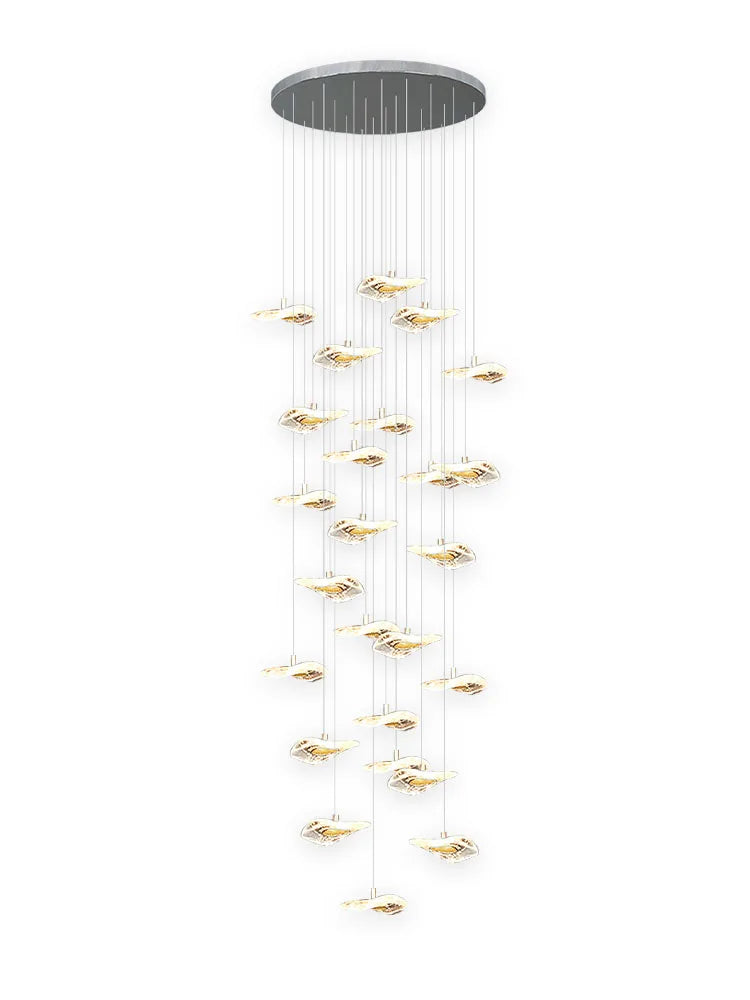 DecorBites™ Crystal Glass Staircase Chandelier: Modern Nordic Luxury Living Room Lighting
