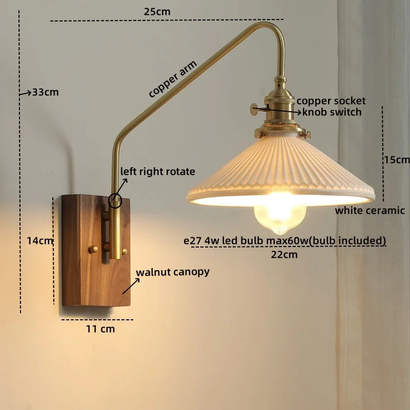 DecorBites™ Glass Copper LED Wall Sconce Modern Stair Light Fixtures