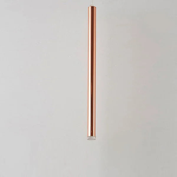 Slim Tube Aluminum Pendant Light in Brushed Nickel