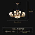 DecorBites™ All Copper Jade Chandelier, Modern Chinese Style for Living Room, Bedroom, Dining Room.