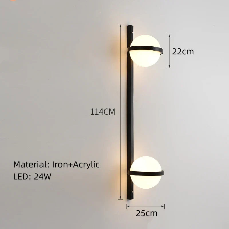 DecorBites™ Art Deco White Acrylic Ball Wall Lights with 3-Mode Dimming