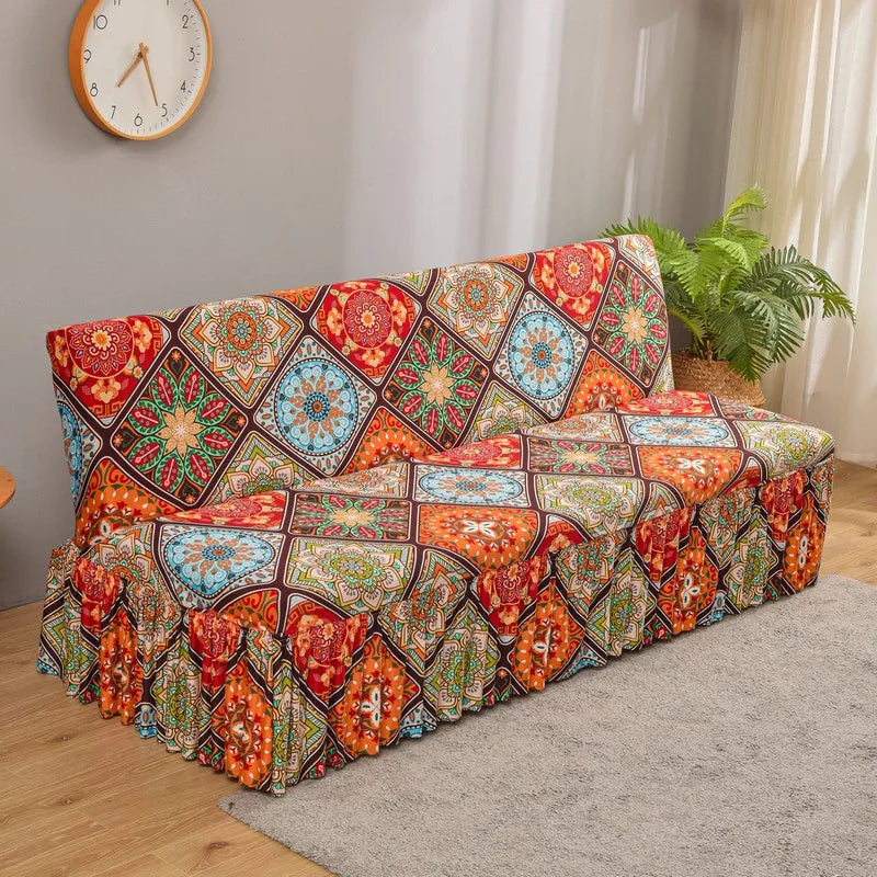 DecorBites™ Elastic Armless Futon Bed Sofa Cover Slipcover