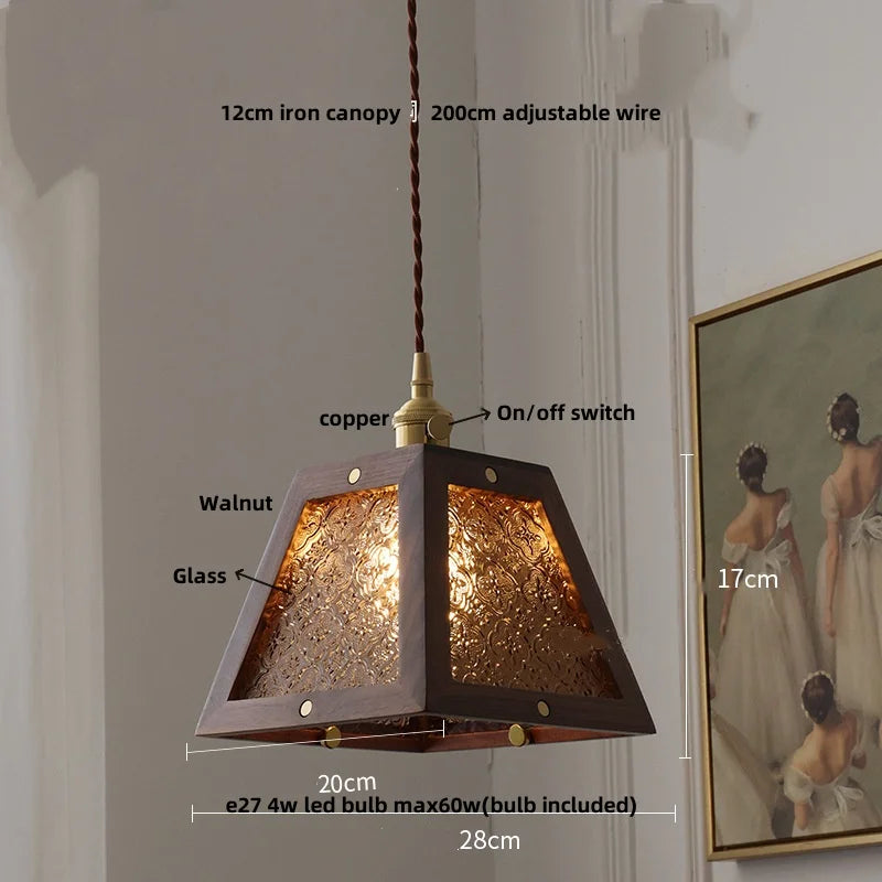 DecorBites™ Ash Wood LED Pendant Lamp Adjustable Hanging Lights Luminaire