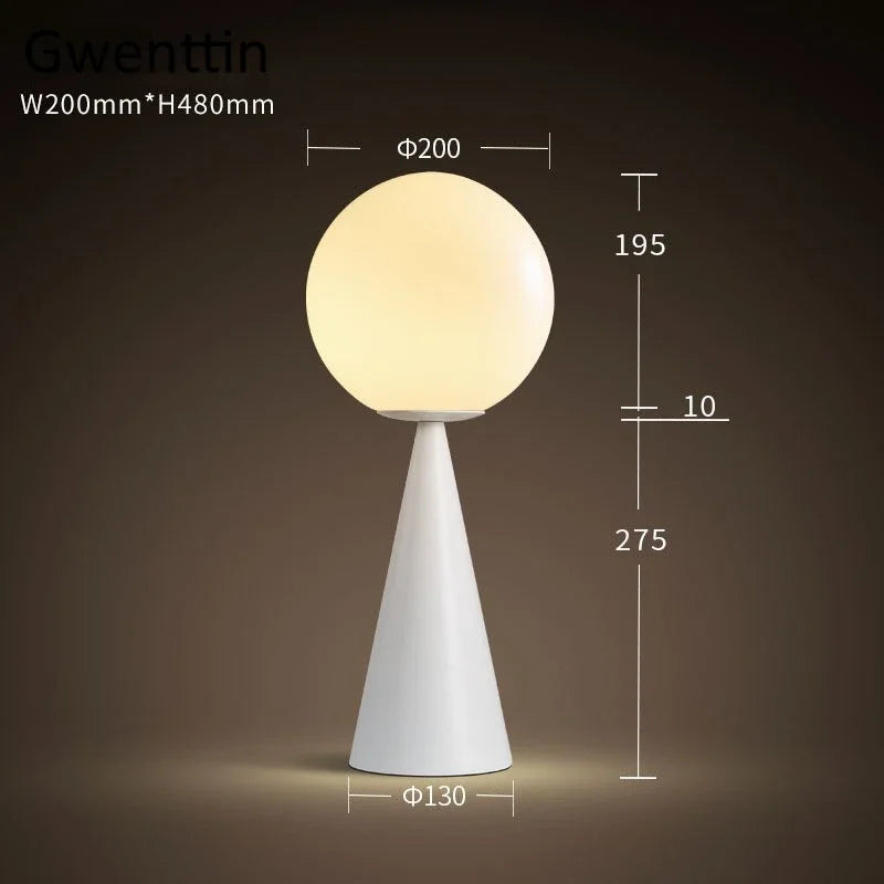 مصباح طاولة DecorBites™ الكروي الزجاجي الذهبي إضاءة LED للمكتب ديكور منزلي عصري لغرفة النوم وغرفة المعيشة
