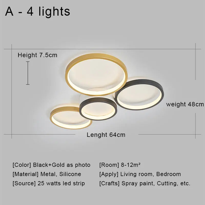 ثريا سقف LED DecorBites™ بجهاز تحكم عن بعد لغرفة المعيشة وغرفة النوم والمطبخ، لون أبيض