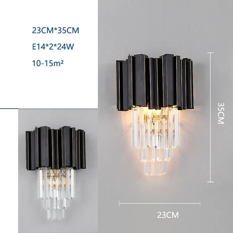DecorBites™ Crystal Wall Lamp: Modern Light Luxury for Living Room, Bedroom, and Corridor
