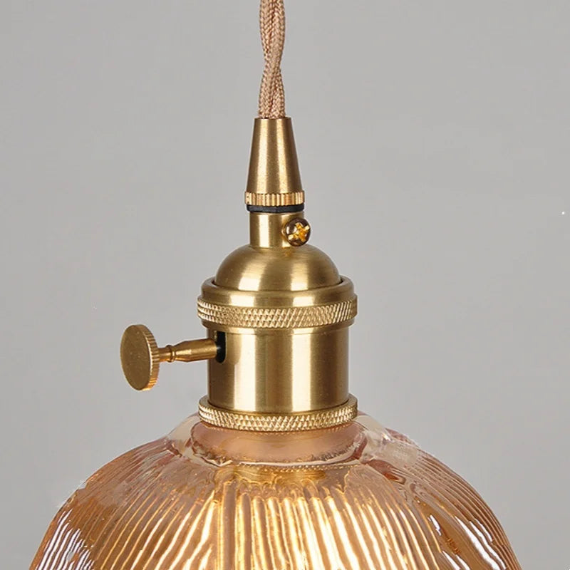 DecorBites™ Copper Glass LED Pendant Light - Modern Adjustable Hanging Fixture for Home deco