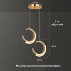 Modern Ring Pendant Light in Acrylic and Plated Metal