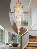 DecorBites™ Gold Stainless Steel Crystal Chandelier Pendant Light for Large Home Decor
