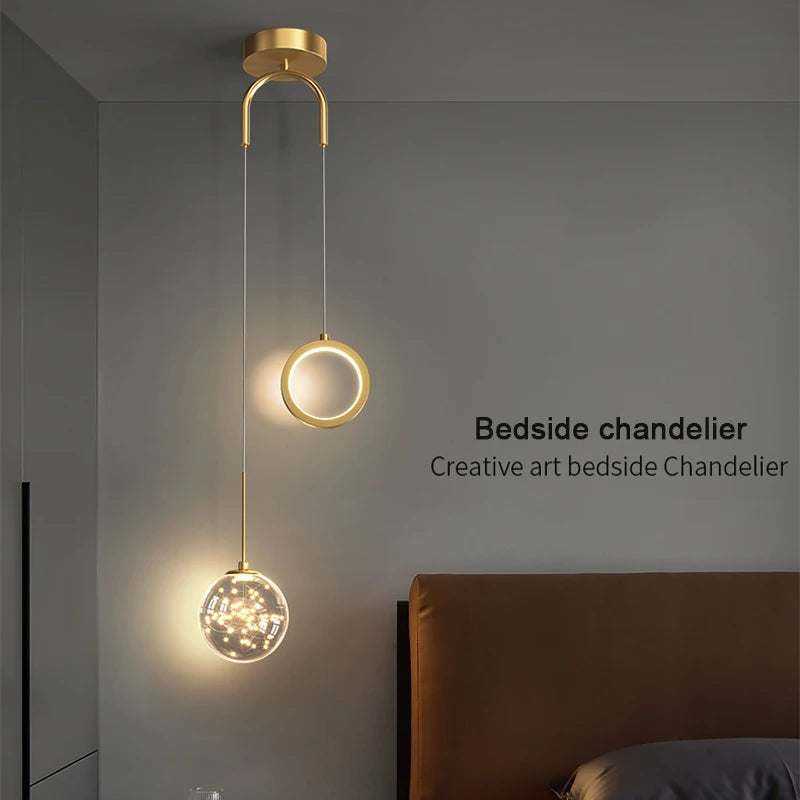 Modern Glass Pendant Light in Black or Gold
