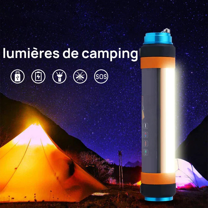 Lampe de camping LED DecorBites™ : Portable, étanche, rechargeable, lampe torche magnétique