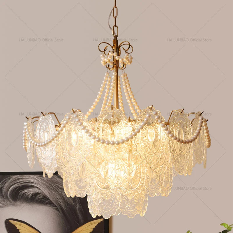 DecorBites™ Cream Crystal Chandelier: French Light Luxury for Living Room, Bedroom, Dining Room
