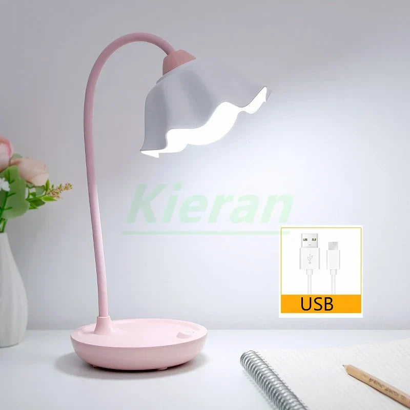 مصباح أرضي لوتس DecorBites™: مصباح مكتب LED حديث لغرفة النوم والدراسة وغرفة المعيشة