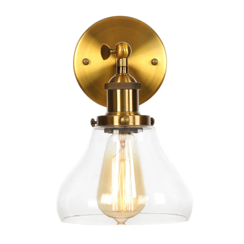 DecorBites™ Gold LED Wall Sconces Iron Loft Retro Home Bedroom Lamp