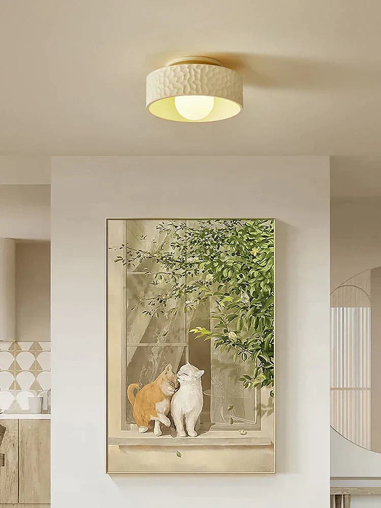DecorBites™ French Minimalist Cream Ceiling Light for Elegant Living Spaces
