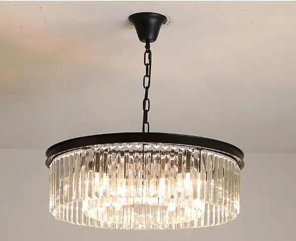 فوانيس معلقة ديكور بايتس™ ذهبية وسوداء معدنية LED مع تعليقات كريستالية وسلاسل