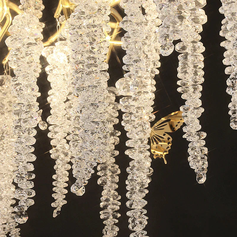 DecorBites™ Crystal Chandelier: Postmodern Luxury Pendant Light for Living Room, Bedroom, and Dining Room